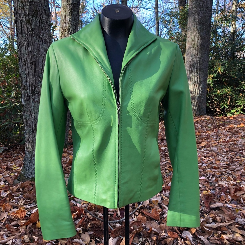 SienaStudio Green Leather Jacket Size 4